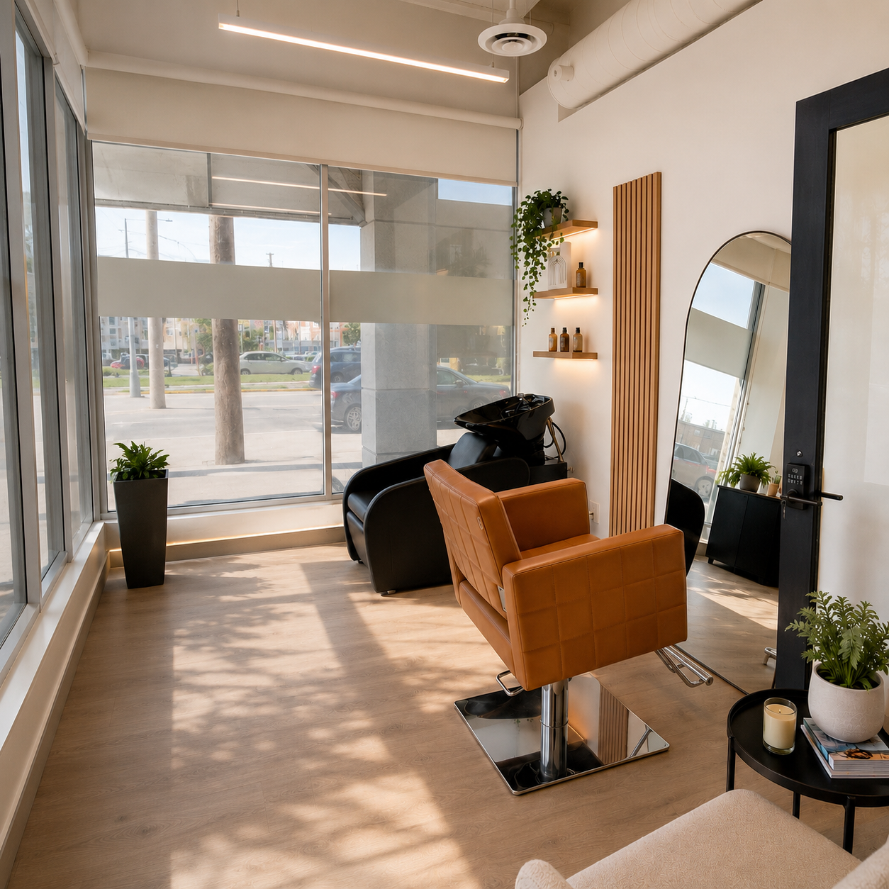 Available hair studio at District Studios Jasper Ave