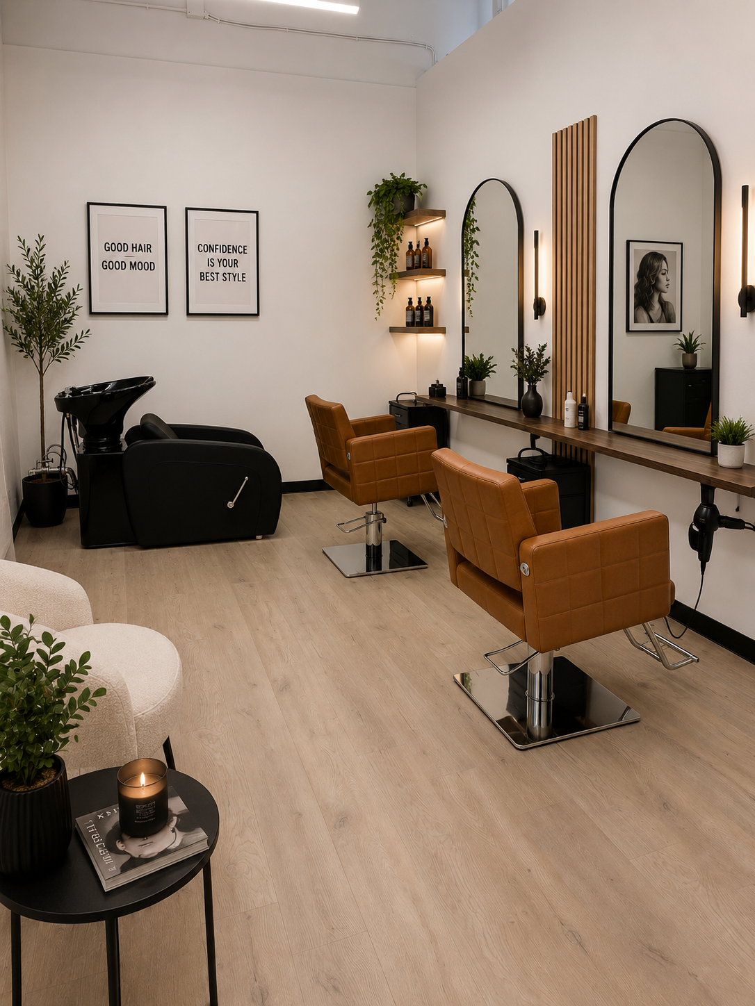 Available hair studio at District Studios Jasper Ave